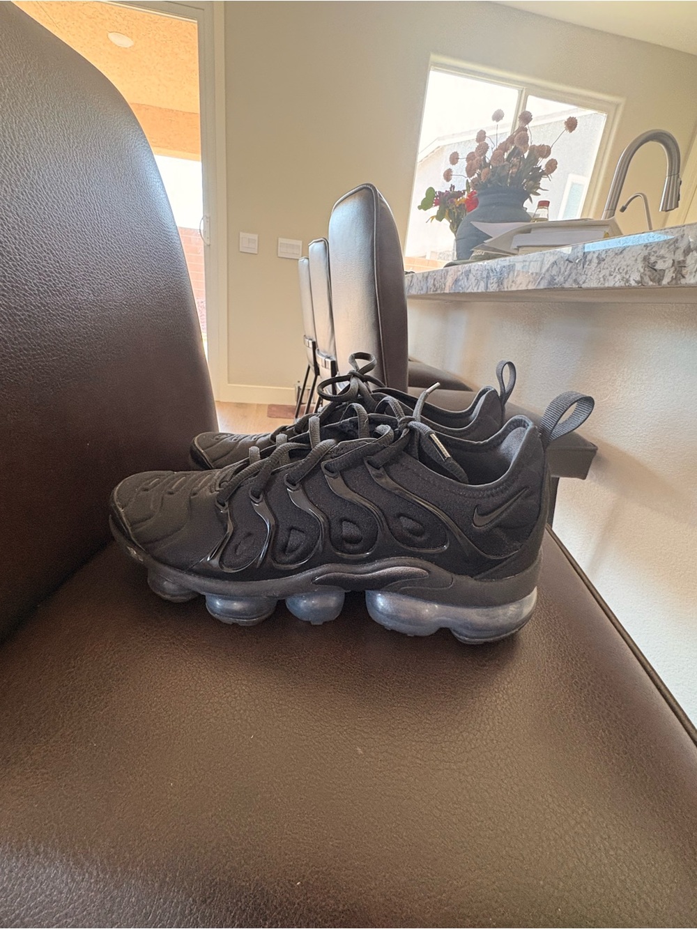 Nike Black VaporMax Plus Athletic Shoes